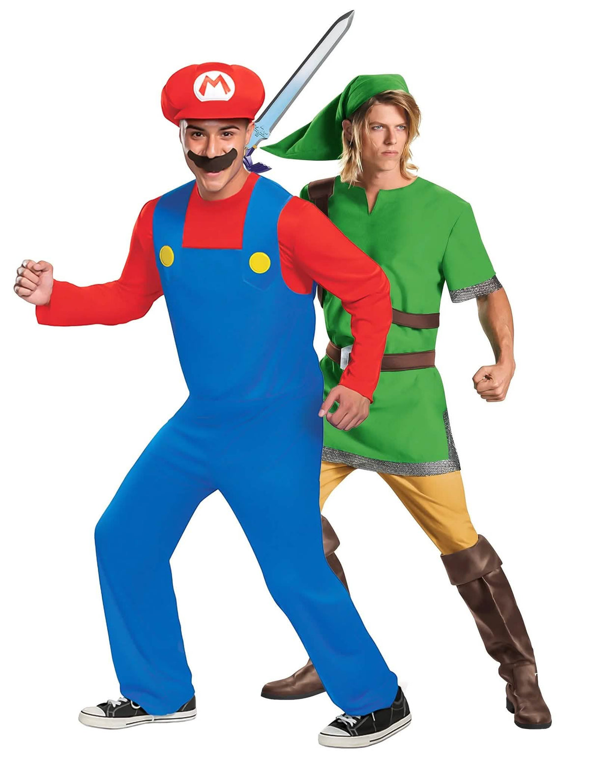 Mario™ en Zelda™ volwassen koppel kostuum