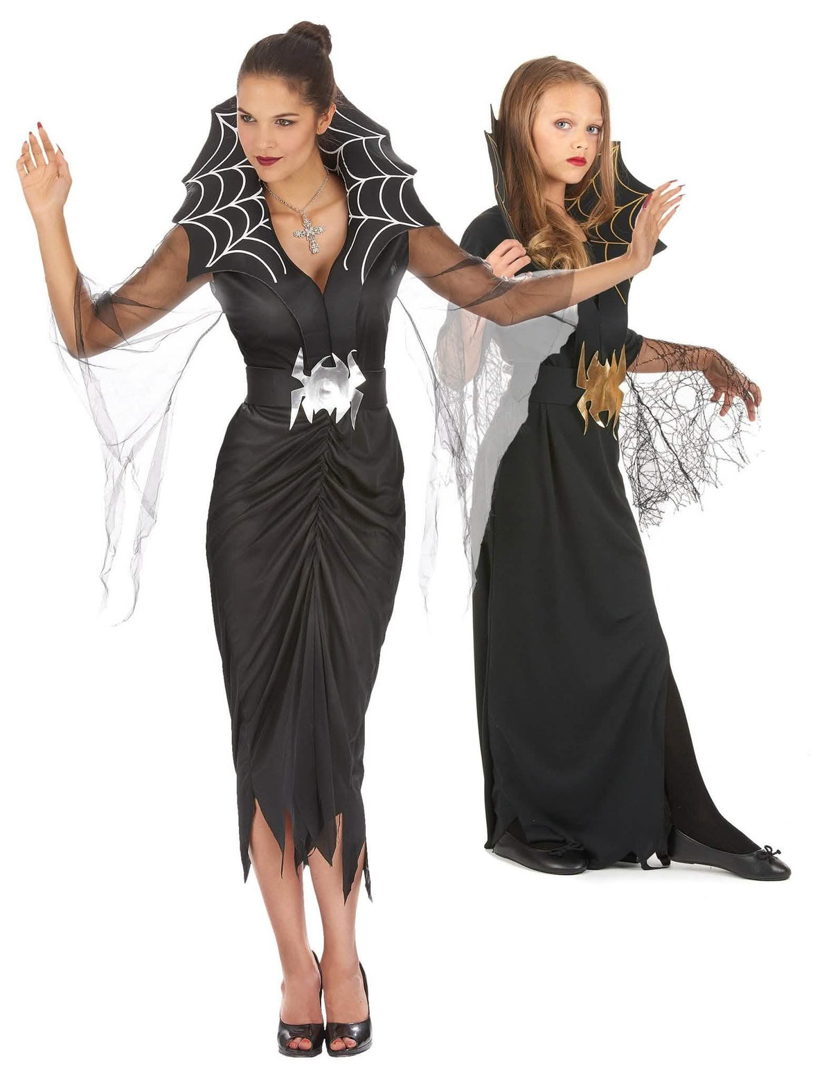 Déguisement de couple sorcière araignée mère-fille Halloween