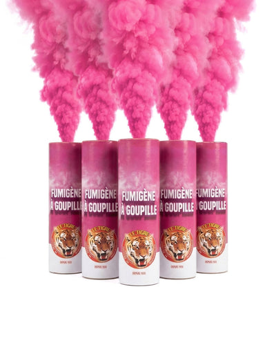 Lot 5 Fumigènes à goupille roses 1 min