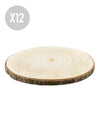 12 rondins de bois naturel 28 à 33 cm
