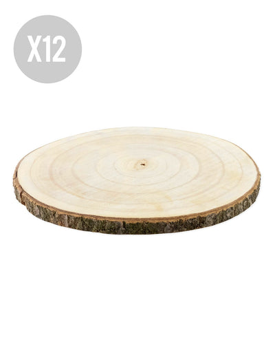 12 rondins de bois naturel 28 à 33 cm