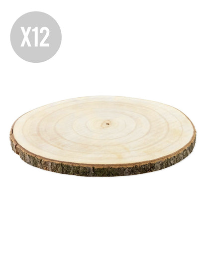 12 rondins de bois naturel 28 à 33 cm