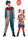 Déguisement de couple clowns colorés père et fille Halloween
