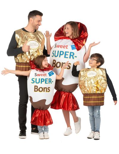 Déguisement de famille confiseries dorées et superbons