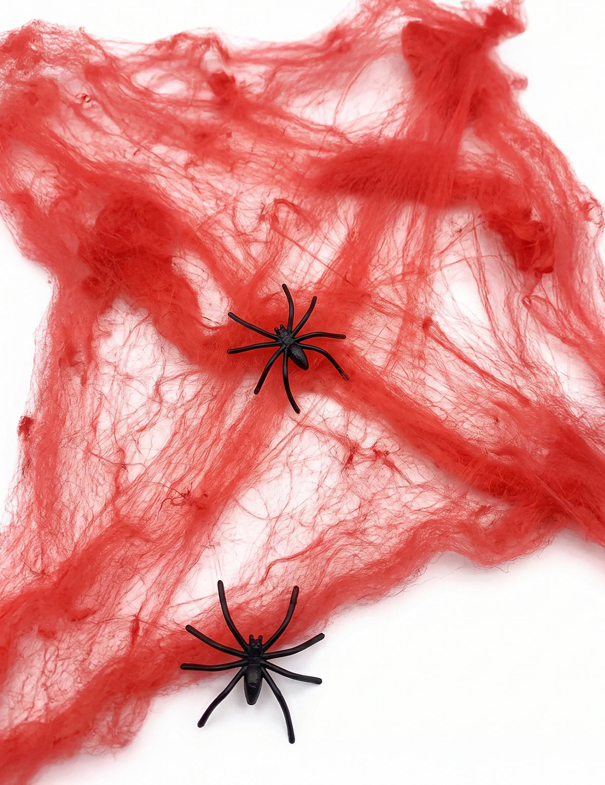 Rood spinnenweb met spinnen 20 g Halloween