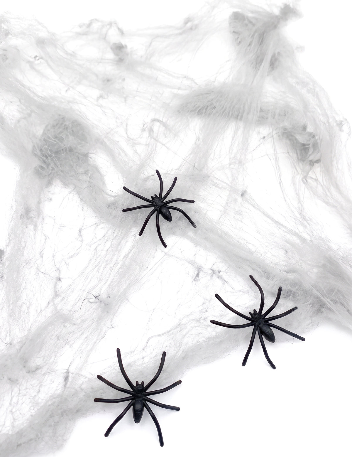 Witte spinnenweb met spinnen 20 g Halloween