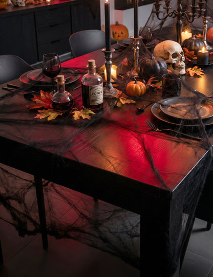 Zwarte spinnenweb met spinnen 20 g Halloween
