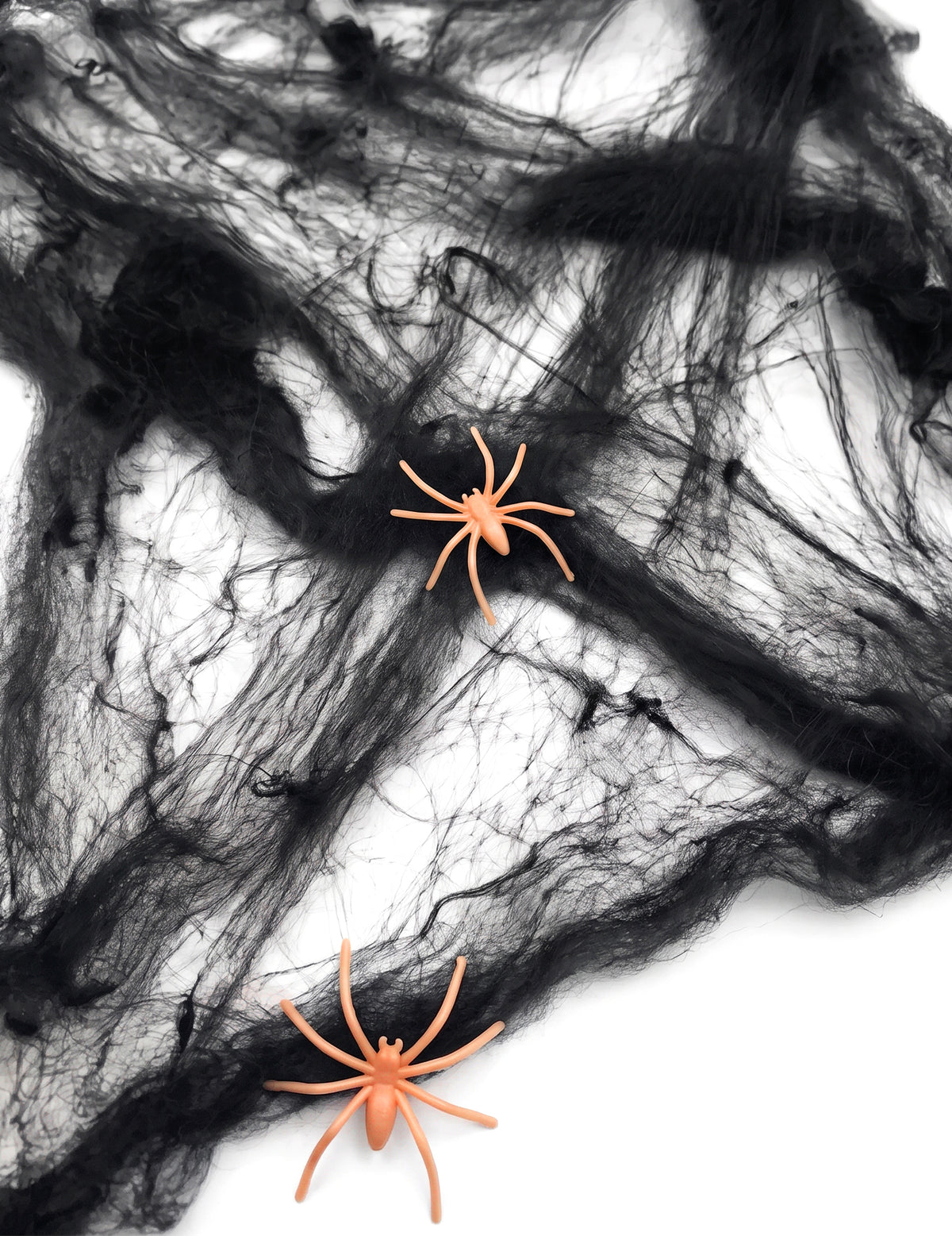 Zwarte spinnenweb met spinnen 20 g Halloween