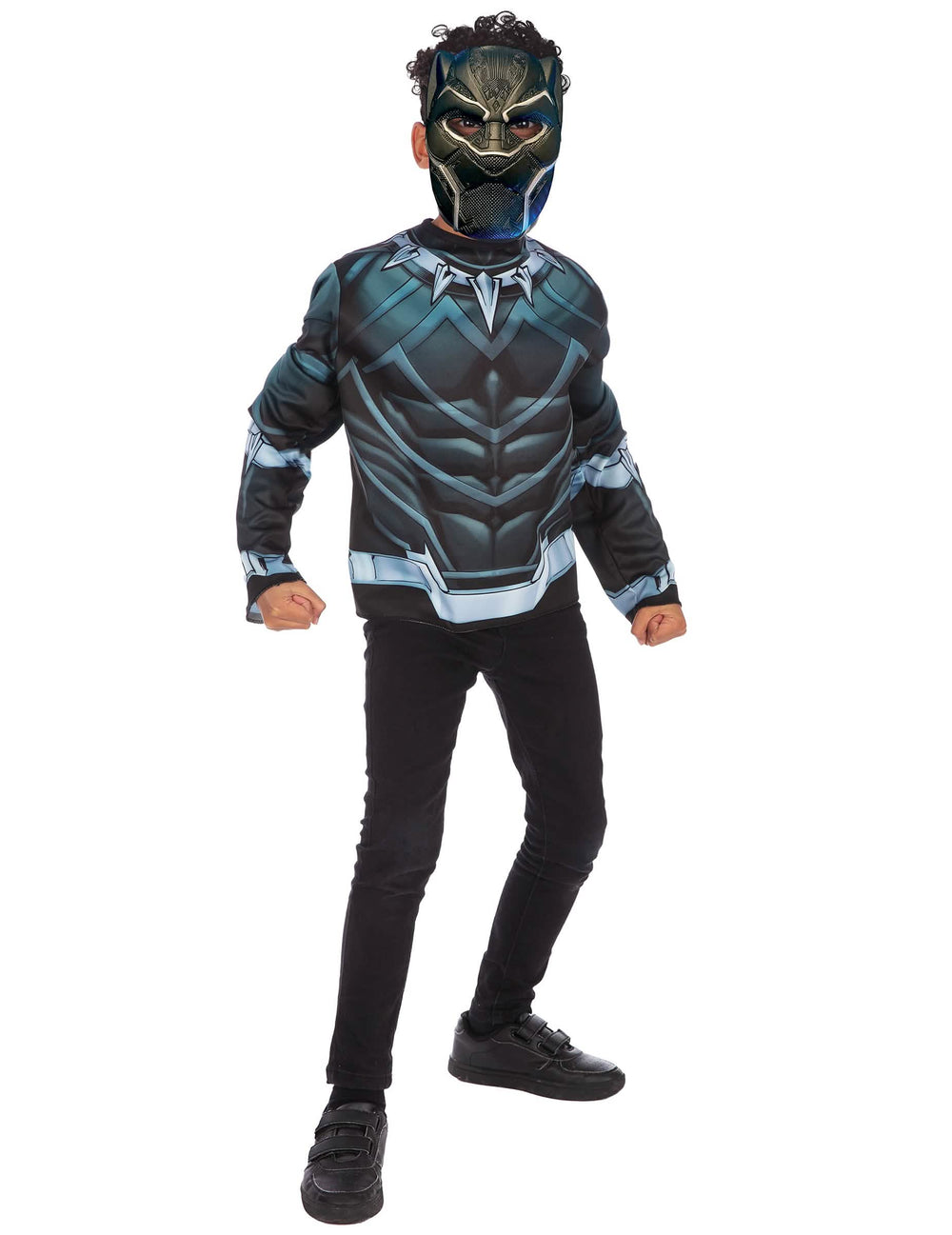 Top avec masque Black Panther pour garçon noir et bleu
