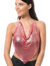 Roze metallic festivaltop volwassenen