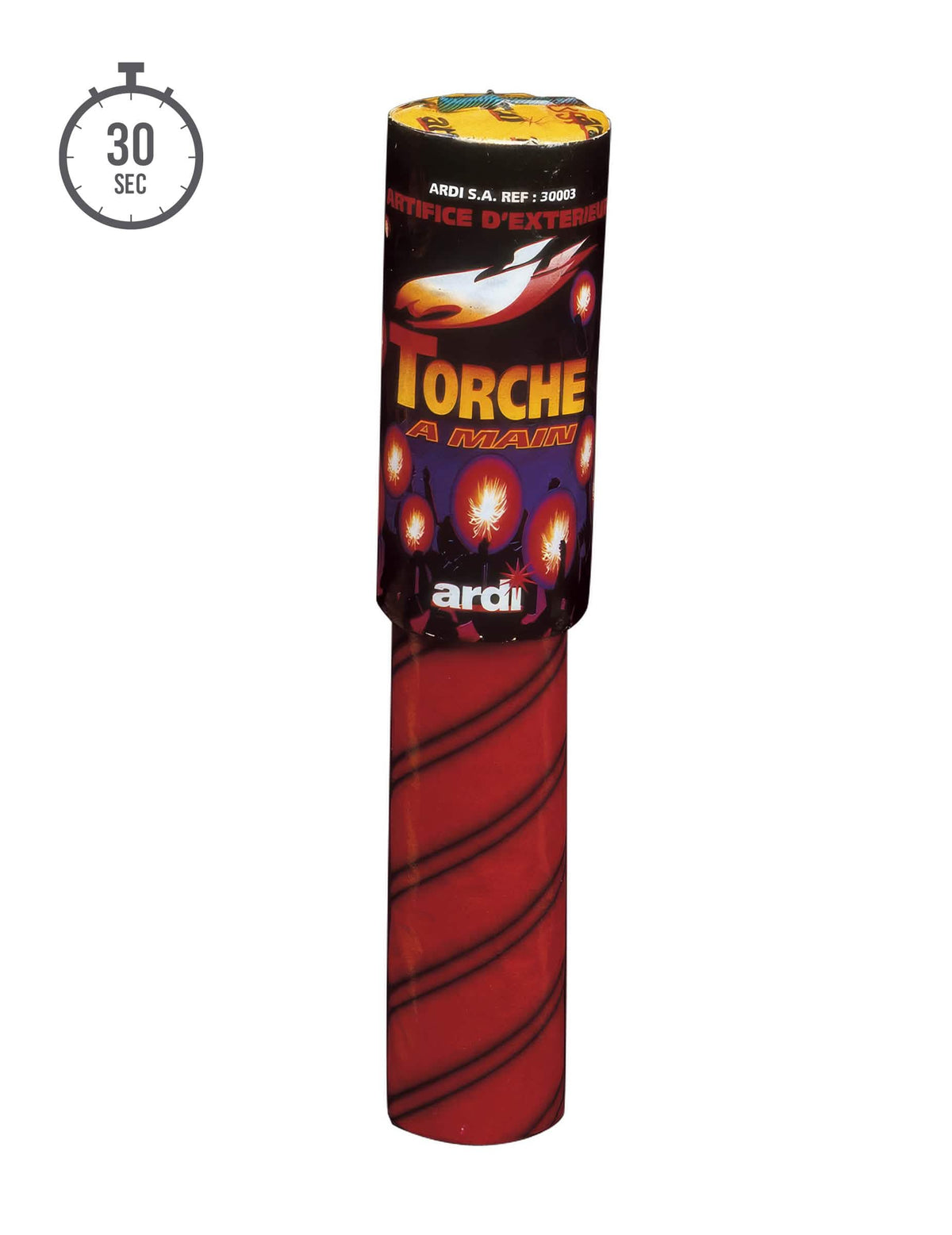 Torche à main rouge à mèche 30 secondes