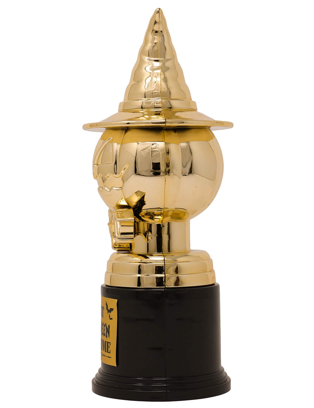 Vue de profil du trophée citrouille meilleur costume d'Halloween