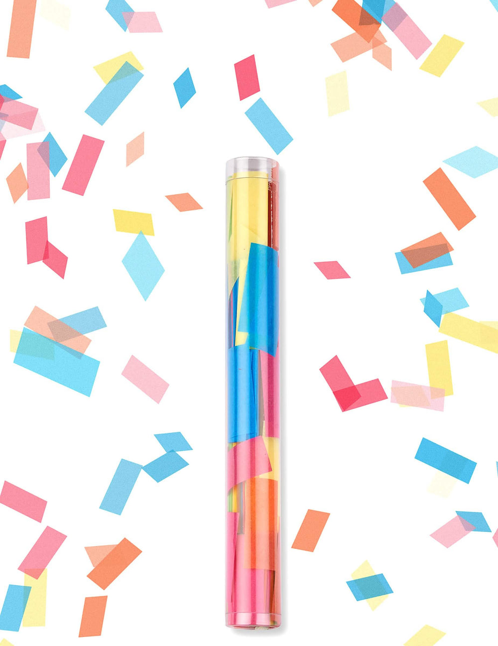 Tube lanceur de confettis rectangle pour fête multicolore