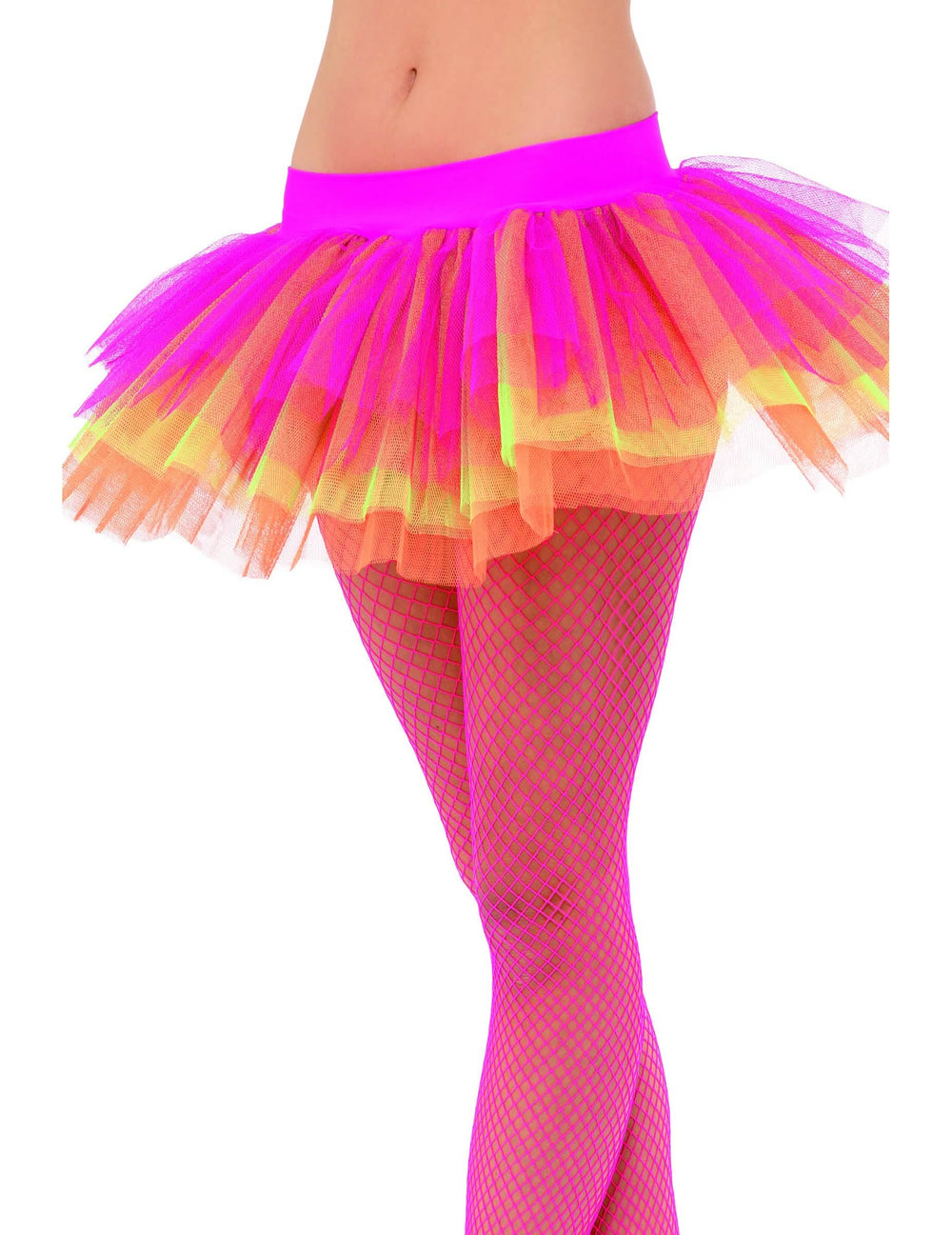 multicolor fluo roze oranje en geel ballerina-tutu voor dames