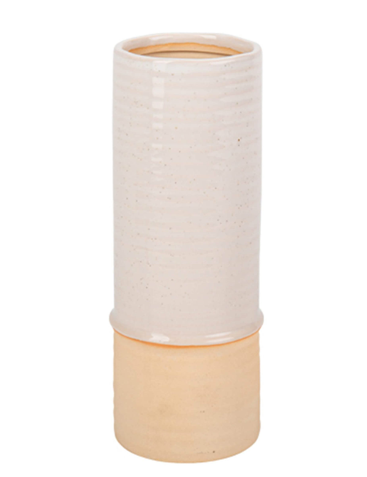 Vase beige chiné et sable en céramique