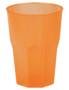 Oranje gematteerde plastic beker 42 cl