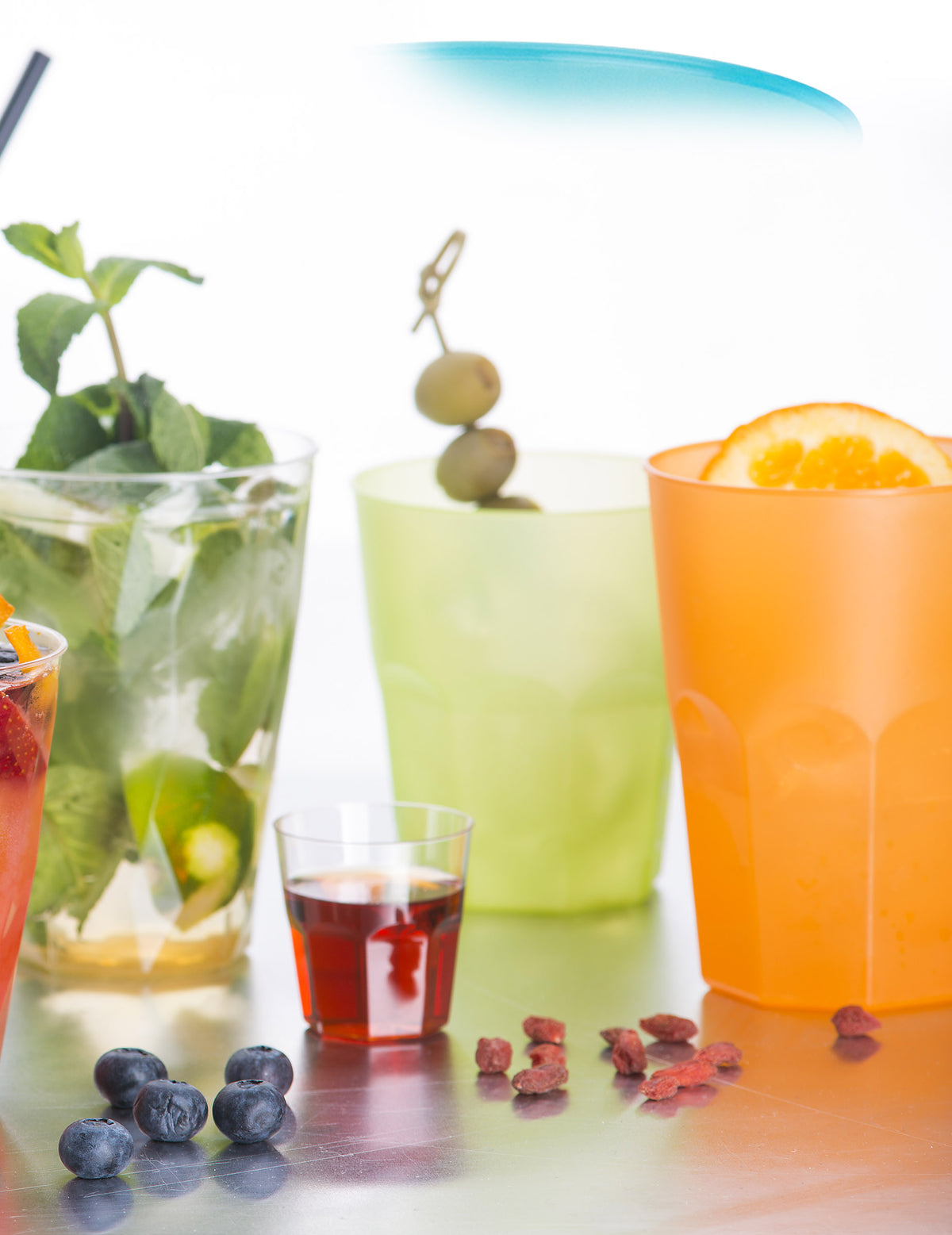 Oranje gematteerde plastic beker 42 cl