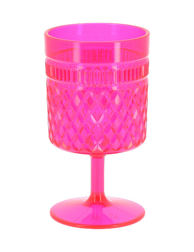 Verre à pied plastique rose framboise 270 ml