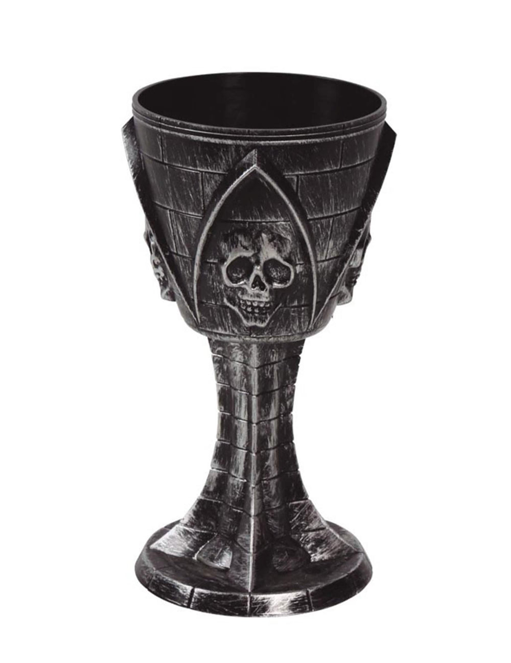 Vue de face du verre à pied tête de mort