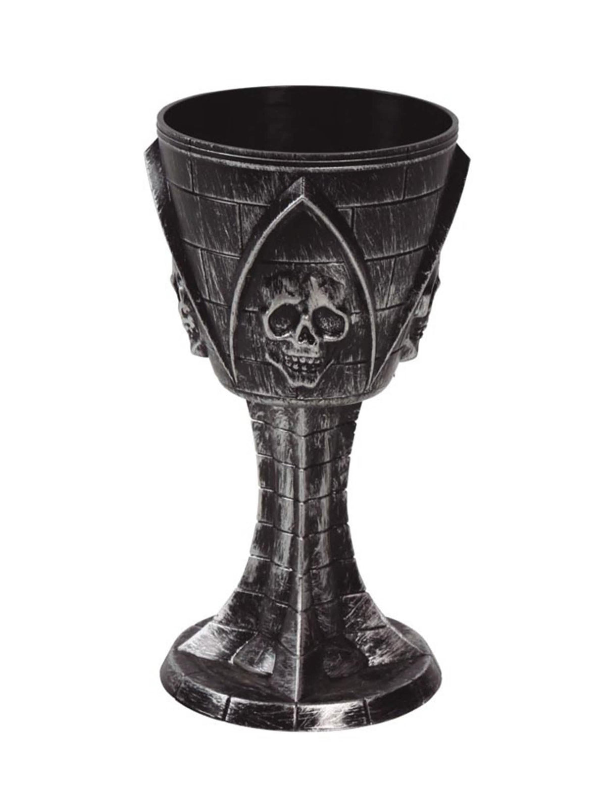 Vue de face du verre à pied tête de mort