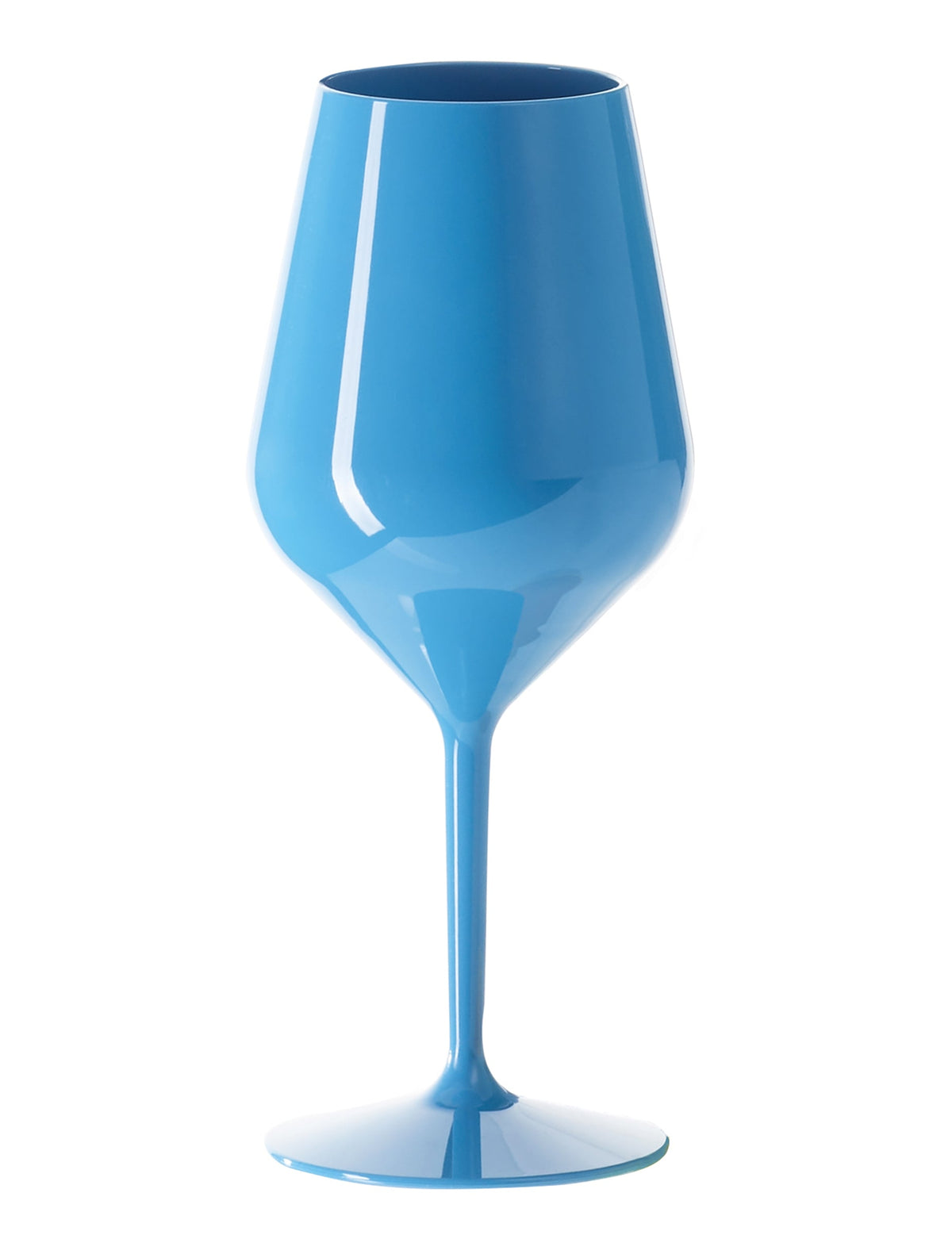 Wijnglas op voet plastic blauw 47 cl
