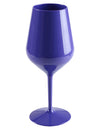 Donkerblauw plastic wijnglas op voet 47 cl