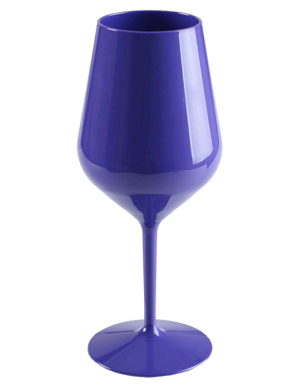 Donkerblauw plastic wijnglas op voet 47 cl