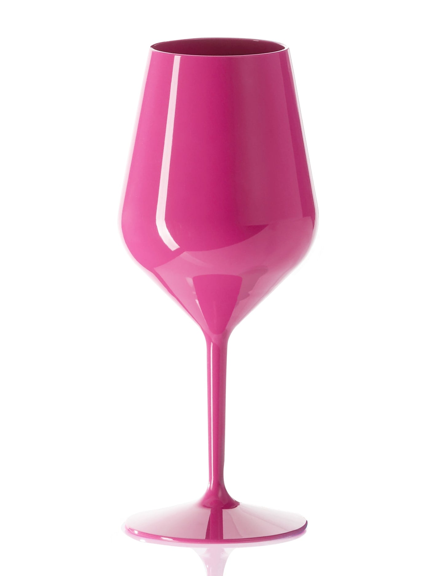 Wijnglas op voet plastic fuchsia 47 cl
