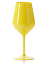 Wijnglas op voet plastic geel 47 cl