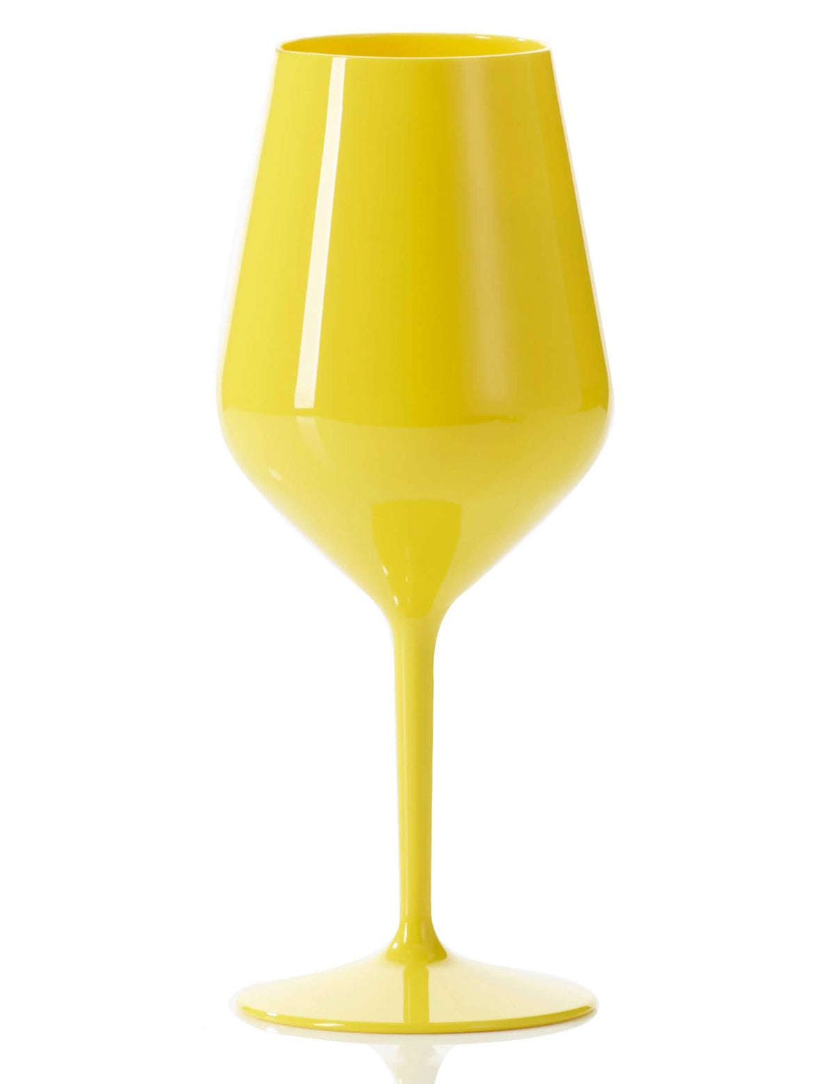 Verre à vin sur pied plastique jaune 47 cl