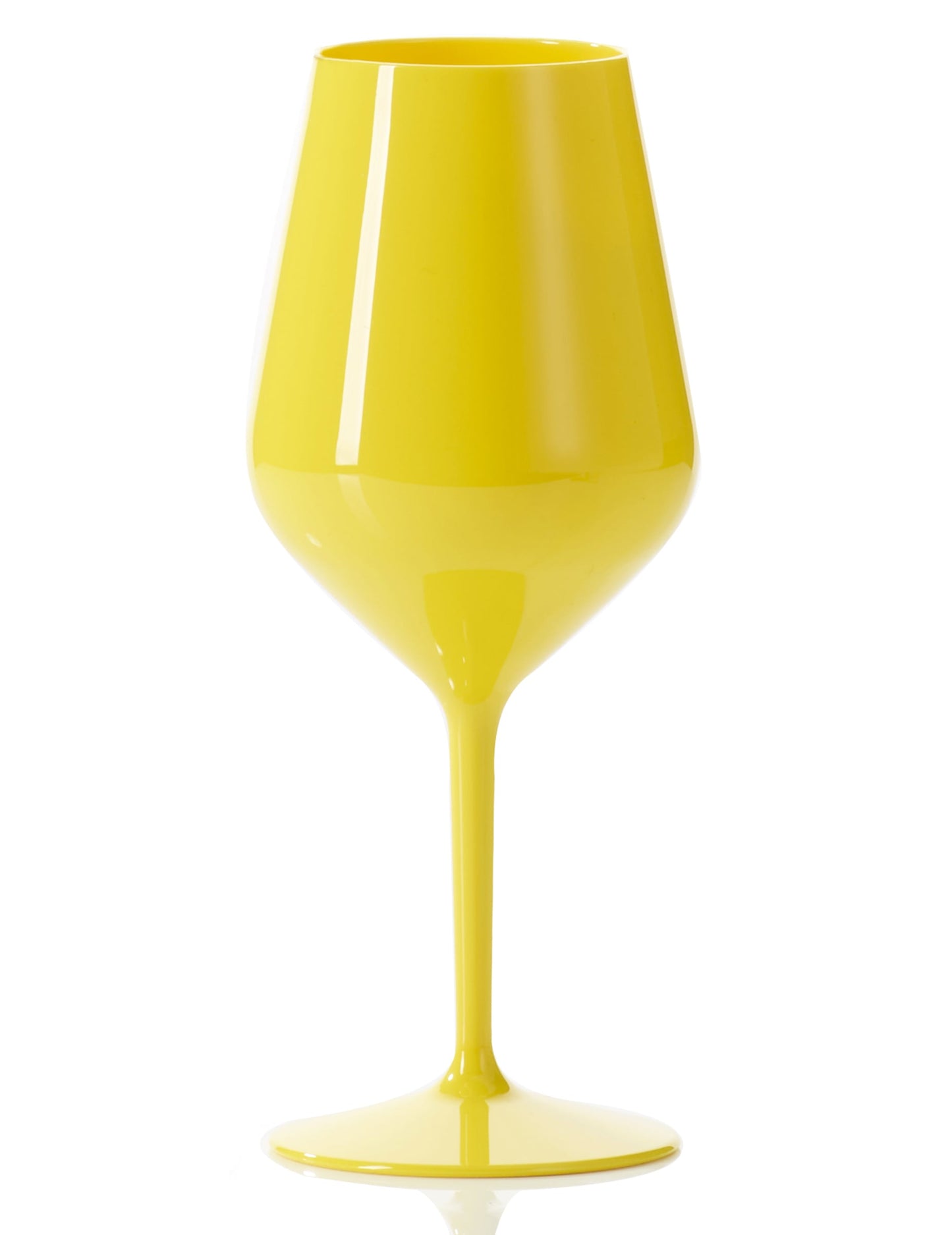 Wijnglas op voet plastic geel 47 cl