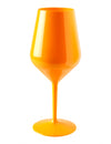 Wijnglas op voet plastic oranje 47 cl
