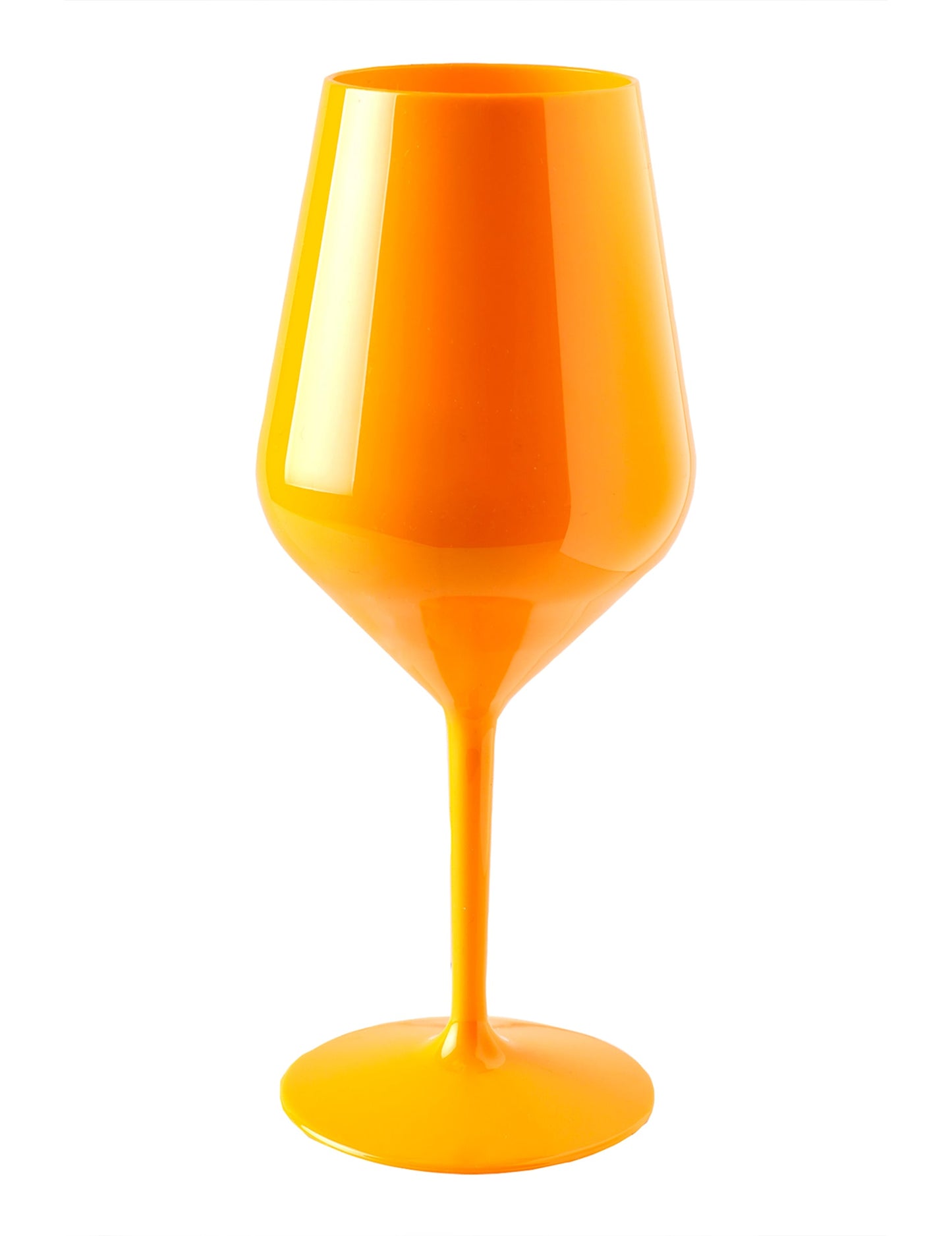 Verre à vin sur pied plastique orange 47 cl