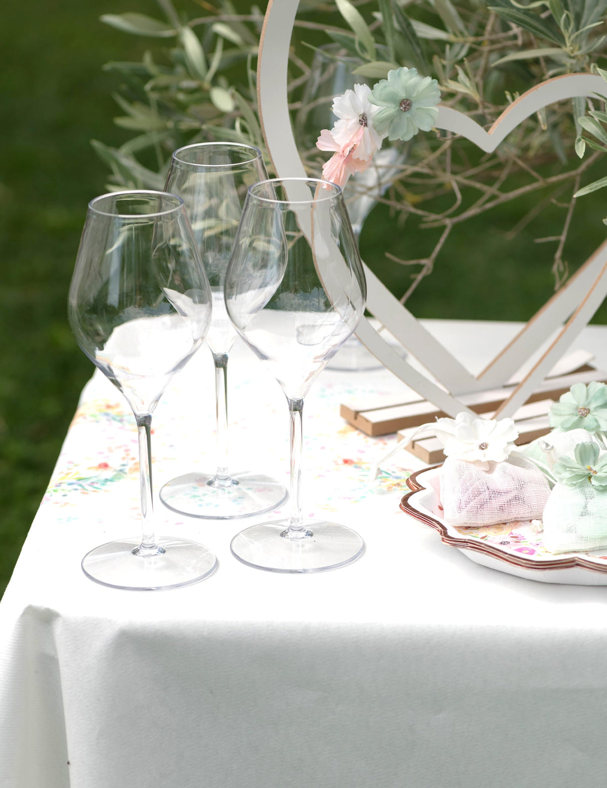 Wijnglas op voet plastic transparant 47 cl