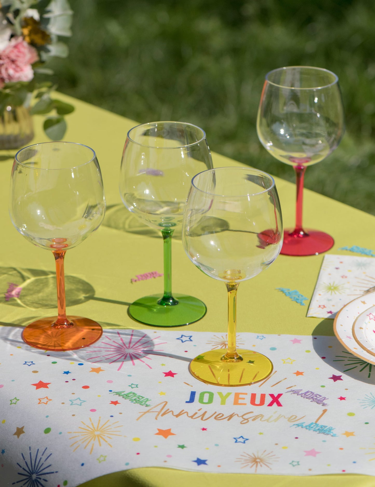 Verre ballon cocktail plastique jaune 58,2 cl
