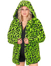 Veste à capuche léopard vert adulte