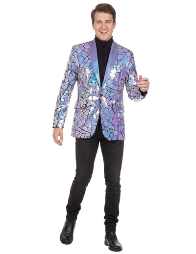 Veste à facettes holographiques luxe homme