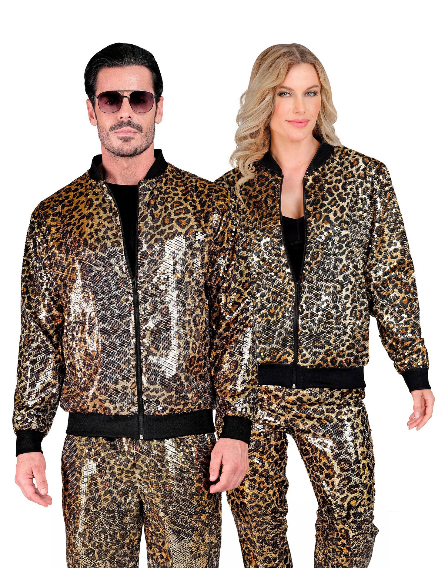 Luipaard paillettenjasje voor volwassenen