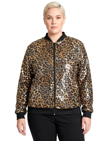 Veste à sequins léopard adulte