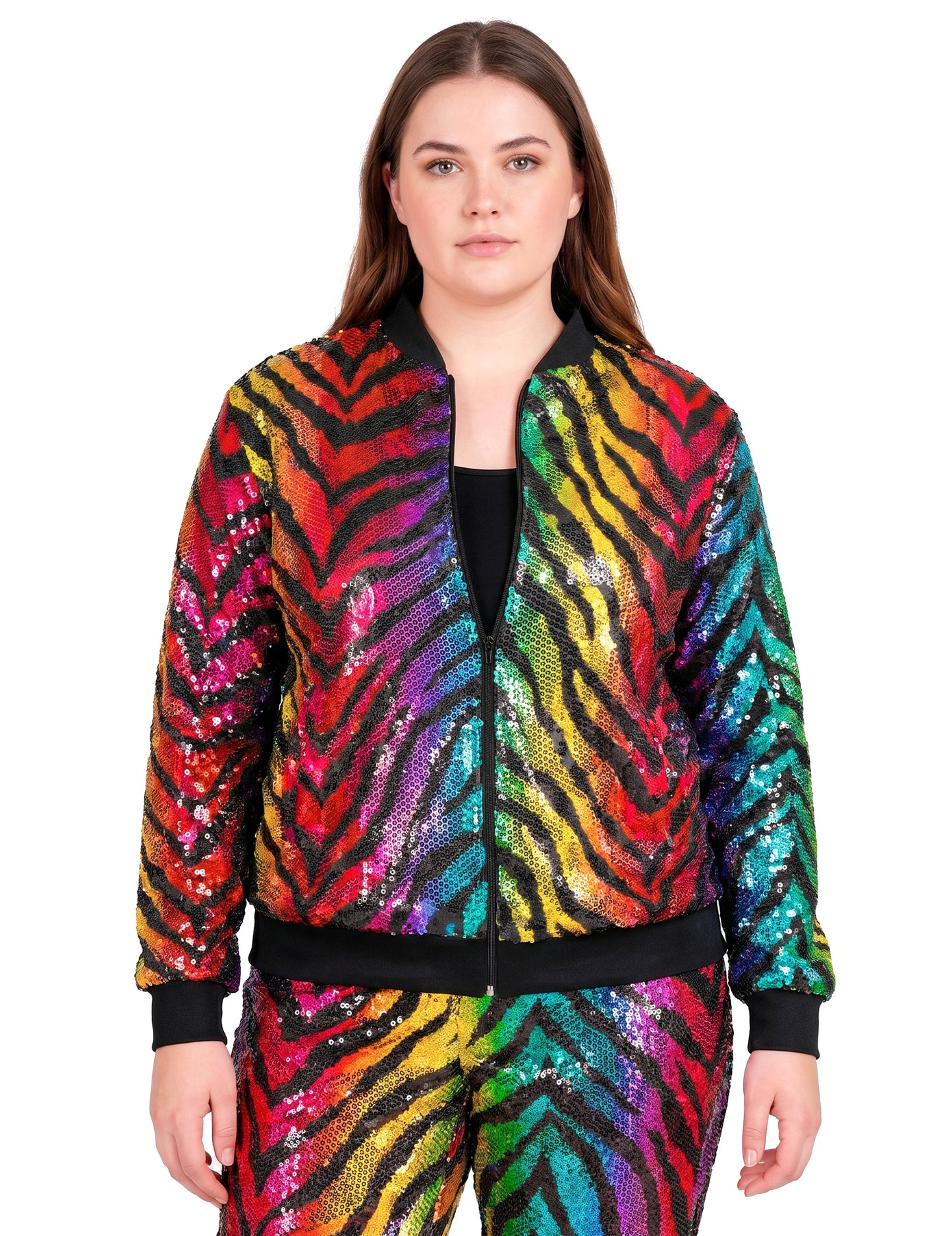 Veste à sequins tigrée multicolore adulte