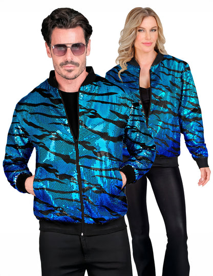 Paillettenjas blauwe golf volwassenen