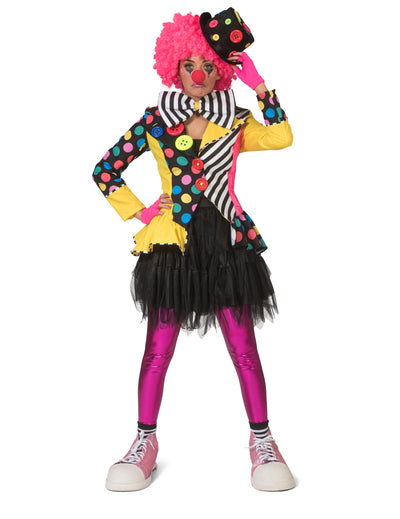 Veelkleurige clownsjas voor vrouwen