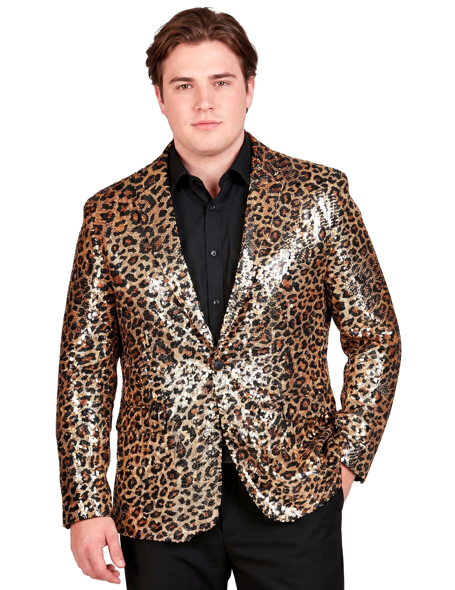 Veste de costume à sequins léopard adulte