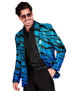 Veste de costume à sequins vague bleue adulte
