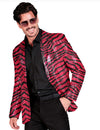 Veste de costume à sequins zébrée rose adulte