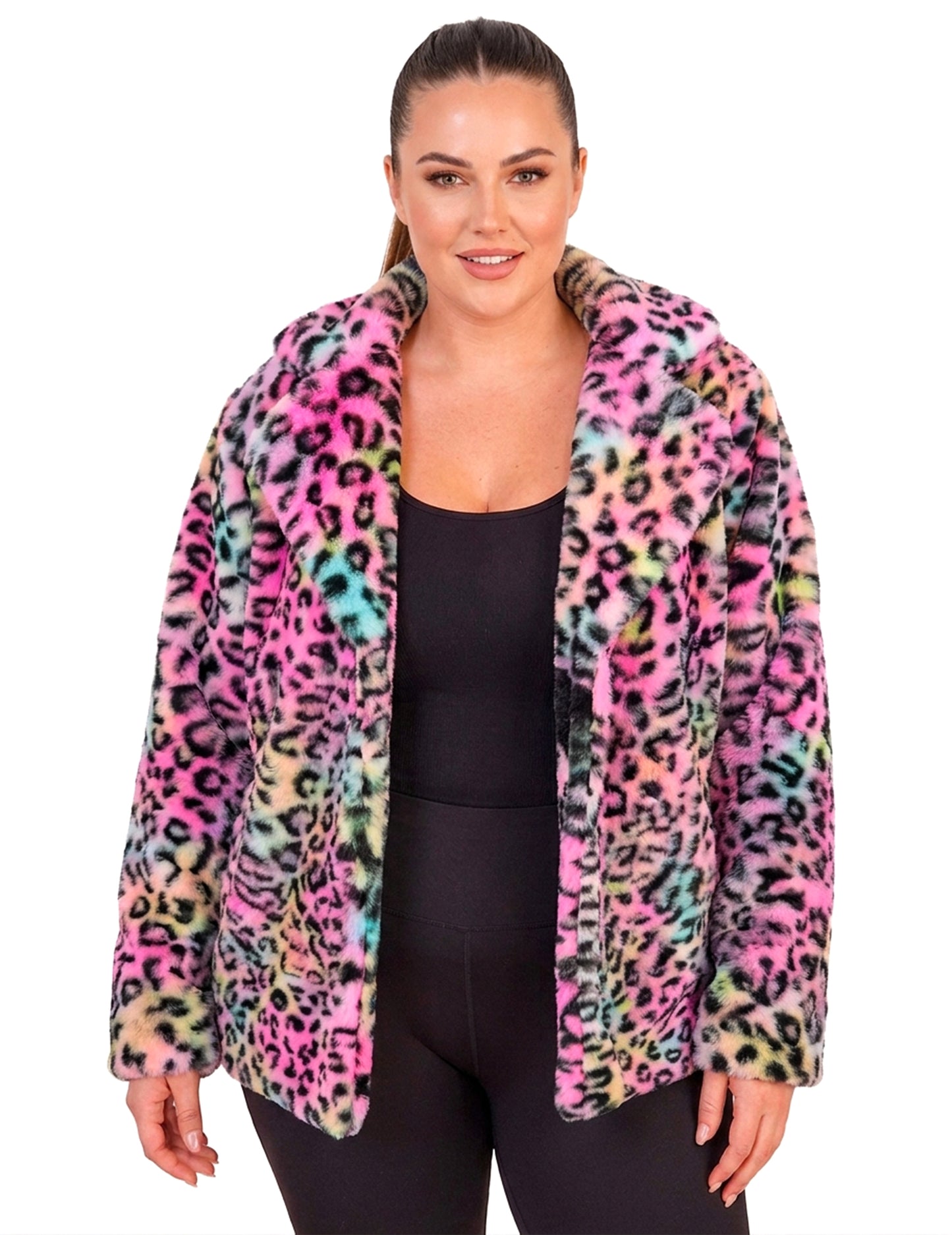 Veelkleurige luipaard teddyjas voor dames