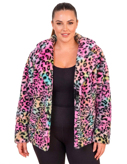 Veelkleurige luipaard teddyjas voor dames