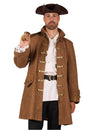 Veste longue de pirate marron homme